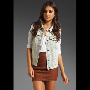 Free People Studded Denim Vest XS
